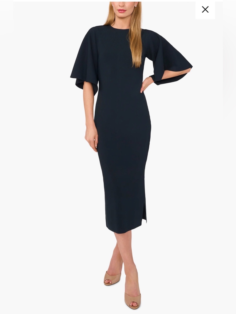 Ted Baker green Midi Dress with Flutter Sleeves